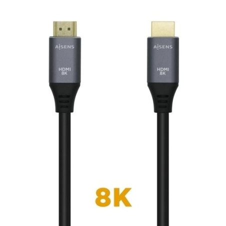 (A150-0429) AISENS CABLE HDMI V2.1 PREMIUM ALTA VELOCIDAD HEC 8K@60HZ 48GBPS A/M - A/M GRIS/NEGRO 3