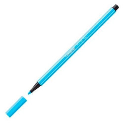 (68/031) STABILO ROTULADOR PEN 68 AZUL FLUORESCENTE CAJA 10 UD