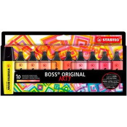 (70/10-1-20) STABILO MARCADOR FLUORESCENTE BOSS ORIGINAL ARTY C/SURTIDOS CÁLIDOS ESTUCHE 10 UD