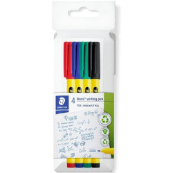 (307 C4) STAEDTLER ROTULADORES NORIS WRITING PEN 307 PUNTA FINA C/SURTIDOS ESTUCHE 4 UD
