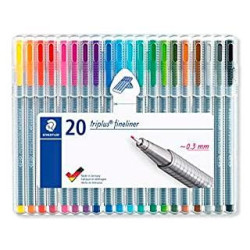 (334 SB20) STAEDTLER ESTUCHE 20 ROTULADORES TRIPLUS FINELINER 334 COLORES SURTIDOS