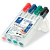 (351 WP4) STAEDTLER ROTULADORES PIZARRA BLANCA LUMOCOLOR PUNTA REDONDA C/SURTIDOS ESTUCHE 4 UD