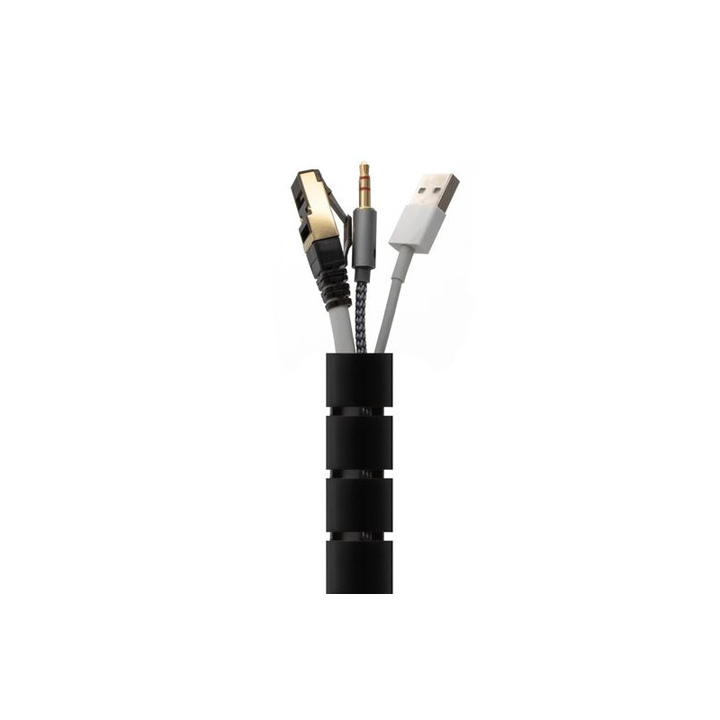 (A151-0604) AISENS ORGANIZADOR DE CABLE EN ESPIRAL 25MM NEGRO 2