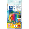 (144 10NC12) STAEDTLER LÁPICES DE COLORES NORIS AQUARELL + PINCEL SURTIDOS EN ESTUCHE 12 UD