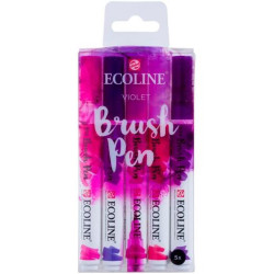 (11509910) TALENS ECOLINE ROTULADORES BRUSH PEN PUNTA PINCEL VIOLETA ESTUCHE 5 UD