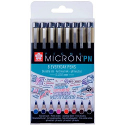 (POXSDKPN8) TALENS SAKURA ROTULADORES PIGMA MICRON PN COLORES SURTIDOS ESTUCHE 8 UD