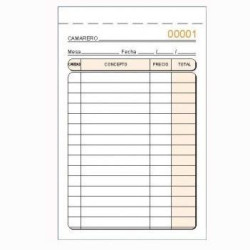 (T-160N) TALONARIO CAMAREROS ESPECIAL BOLSILLO ORIGINAL SOLO NUMERADO