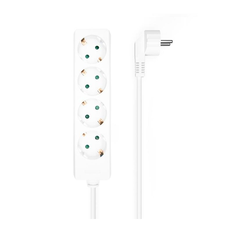 (A154-0533) AISENS REGLETA DE ENCHUFES CON 4 TOMAS SIN INTERRUPTOR CABLE 1