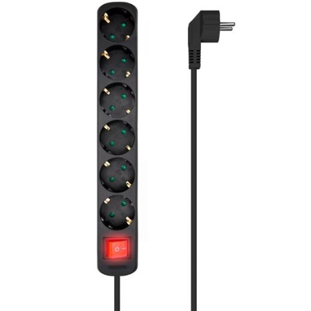 (A154-0536) AISENS REGLETA DE ENCHUFES CON 6 TOMAS CON INTERRUPTOR CABLE 1