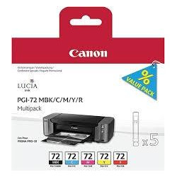 (6402B009) CANON TINTA MULTIPACK MBK/C/M/Y/R PIXMA PRO 10 (PACK 5 COLORES) - PGI 72