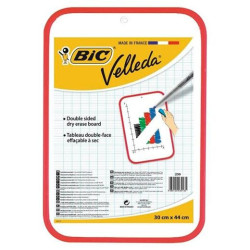 (812105) VELLEDA PIZARRA BLANCA PORTÁTIL DOBLE CARA 30X44 CM MARCO ROJO