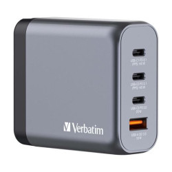 (32203) VERBATIM GNC-140 CARGADOR PARED GAN 140W USB-A 3.0 Y 3XUSB-C 3.0