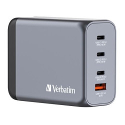 (32204) VERBATIM GNC-200 CARGADOR PARED GAN 200W USB-A 3.0 Y 3XUSB-C 3.0