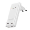 (32355) VERBATIM CARGADOR PARED GAN FOLD 'N' GO 65W 2XUSB-C 3.0 BLANCO