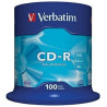 (43411) VERBATIM CD-R, 700MB, 52X, 100 PACK SPINDLE, SUPERFICIE EXTRA PROTECTION