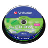 (43480) VERBATIM CD-RW, 700MB, 12X, 10 PACK SPINDLE, SUPERFICIE SCRATCH RESISTANT REGRABABLE