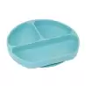 (822105923) SAFTA PLATO SILICONA CON VENTOSA "BEAR" BLUE