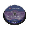 (43666) VERBATIM DVD+R DOBLE CAPA, 8.5GB, 8X, 10 PACK SPINDLE, SUPERFICIE MATT SILVER