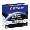 (43846) VERBATIM BD-R DL MDISC BLU-RAY 50GB 6X SPEED DATALIFE WHITE BLUE SURFACE- 5 PACK