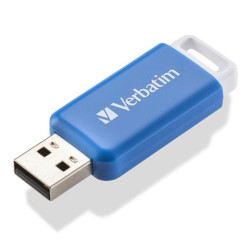 (49455) VERBATIM PENDRIVE V DATABAR 64GB HI-SPEED RETRÁCTIL USB 2.0 AZUL