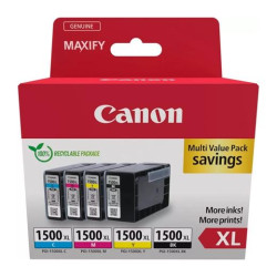 (9182B010) CANON TINTA ECOPACK BK+C/M/Y PACK 4XL PARA MAXIFY IB 4050/4150 - MB 5150/5155/5350/5450 - PGI 1500XL