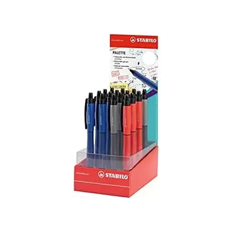 (268/16-01) STABILO BOLÍGRAFO TINTA DE GEL RETRÁCTIL PALETTE FINE SURTIDO EXPOSITOR -16U-