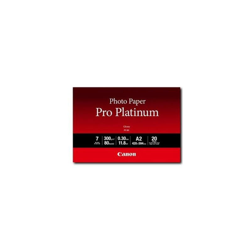 (2768B067) CANON PAPEL FOTOGRAFICO PT-101 A2 PRO PLATINUM 300GR. (20 HOJAS)