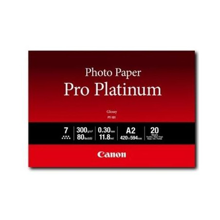 (2768B067) CANON PAPEL FOTOGRAFICO PT-101 A2 PRO PLATINUM 300GR. (20 HOJAS)
