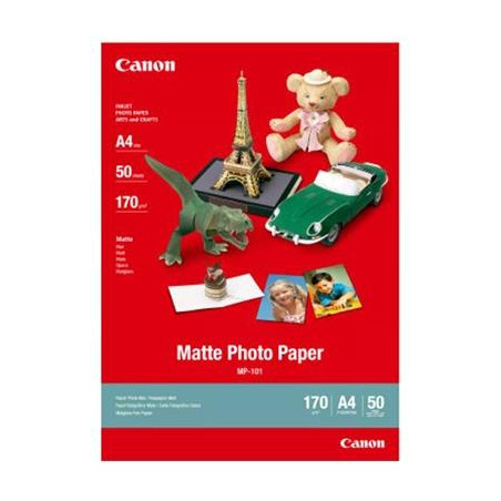(7981A005) CANON PAPEL FOTOGRÁFICO MP-101 DIN A4 170GR INKJET PAQUETE 50H BLANCO MATE