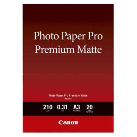 (8657B006) CANON PAPEL FOTOGRAFICO PM-101 A3 PRO PREMIUM MATTE 210GR. (20 HOJAS)