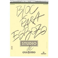 (C200004494) CANSON GUARRO BLOC PARA ESBOZO STUDIO ESPIRAL 50H A5 90GR MICROPERFORADO BLANCO AMARFILADO