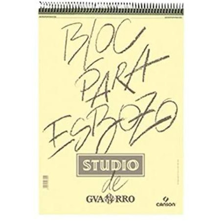 (C200004494) CANSON GUARRO BLOC PARA ESBOZO STUDIO ESPIRAL 50H A5 90GR MICROPERFORADO BLANCO AMARFILADO