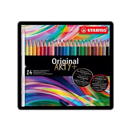 (8774-6) STABILO LÁPICES DE COLORES ORIGINAL ARTY+ C/SURTIDOS ESTUCHE DE METAL 24 UD