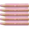 (880/334) STABILO LÁPICES DE COLORES WOODY 3 EN 1 ROSA ESTUCHE 5 UD