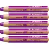 (880/370) STABILO LÁPICES DE COLORES WOODY 3 EN 1 LILA ESTUCHE 5 UD