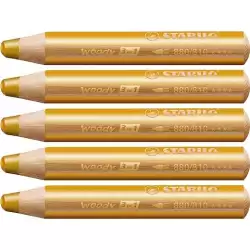 (880/810) STABILO LÁPICES DE COLORES WOODY 3 EN 1 ORO ESTUCHE 5 UD
