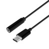(A109-0385) AISENS CONVERSOR USB-C A AUDIO ESTILO APPLE USB-C/M - JACK 3.5/H NEGRO 15CM