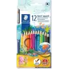 (144 10NC12) STAEDTLER LÁPICES DE COLORES NORIS AQUARELL + PINCEL SURTIDOS EN ESTUCHE 12 UD