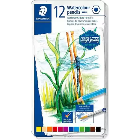 (14610C M12) STAEDTLER LÁPICES DE COLORES DESING JOURNEY 14610C C/SURTIDOS ESTUCHE METAL 12 UD
