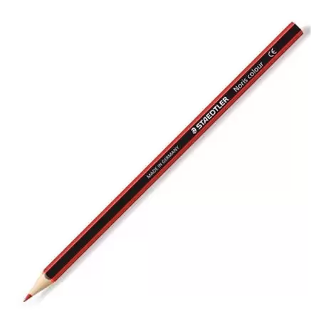 (185-2) STAEDTLER LÁPICES DE COLORES NORIS COLOUR MADERA WOPEX ECOLÓGICA ROJO CLARO