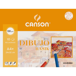 (C200406346) CANSON MINIPACK DIBUJO BASIK 10 HOJAS 130 GR. RECUADRO 24X32CM