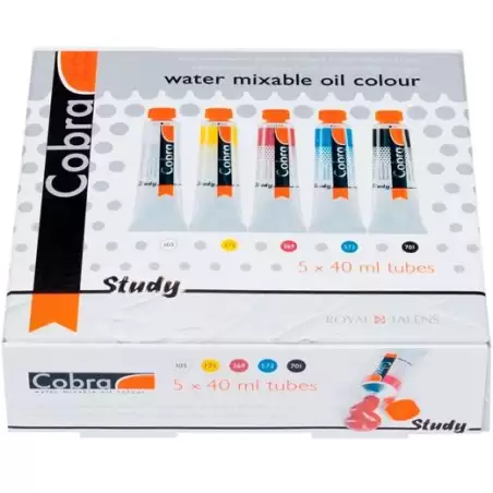 (25820505) TALENS COBRA STUDY SET ESTUCHE 5 TUBOS DE 40ML COLORES AL ÓLEO PRIMARIOS SURTIDOS