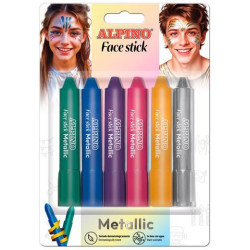 (DL000014M) ALPINO MAQUILLAJE EN BARRA METALLIC FACE STICK C/SURTIDOS BLÍSTER 6 UD