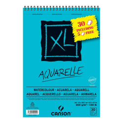 (C400110016) CANSON BLOC ACUARELA AQUARELLE FINO XL ESPIRAL 25 + 5(GRATIS) HOJAS 300GR 21X29