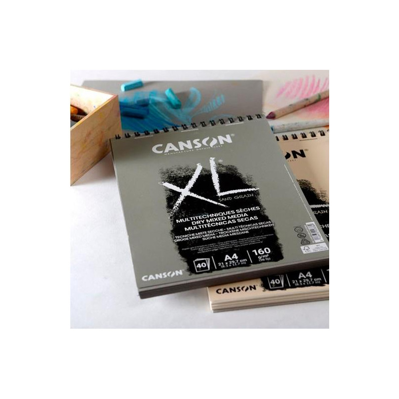 (C400110393) CANSON BLOC DIBUJO XL SAND GRAIN 40H A4 NATURAL