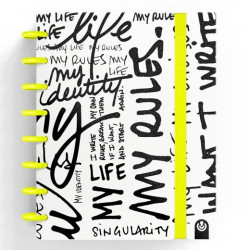 (66017180) CARCHIVO CUADERNO INGENIOX EDIT MY LIFE A5 80H 100GR CUADRÍCULA AMARILLO NEÓN