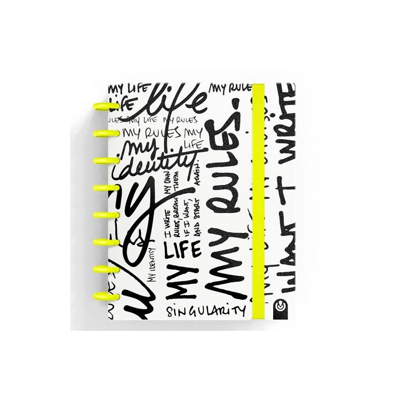 (66017180) CARCHIVO CUADERNO INGENIOX EDIT MY LIFE A5 80H 100GR CUADRÍCULA AMARILLO NEÓN