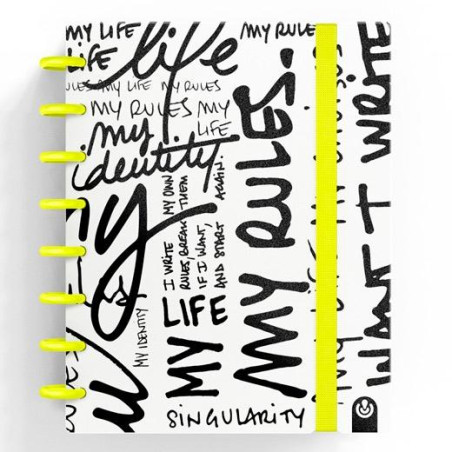 (66017180) CARCHIVO CUADERNO INGENIOX EDIT MY LIFE A5 80H 100GR CUADRÍCULA AMARILLO NEÓN