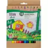 (130110010) TITAN ARTS LÁPICES DE COLORES INICIACIÓN SURTIDOS ESTUCHE 10 UD + SACAPUNTAS