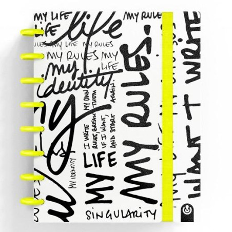 (66017080) CARCHIVO CUADERNO INGENIOX EDIT MY LIFE A5 80H 100GR RAYAS AMARILLO NEÓN